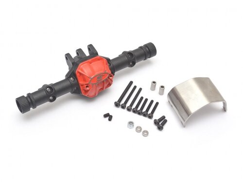 BoomRacing AR44 PHAT Axle Housing W/ ARMOUR Skid Plate Black RECON G6 The Fix Certified for Axial SCX10 II BR955015