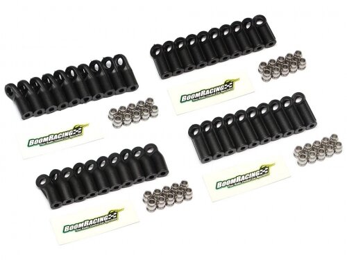 BoomRacing BADASS Rod Ends M4 Nylon w/ Stainless Steel Pivot Ball Assorted Set (40pcs) RECON G6 The Fix Certified BRWM4RECOMBO