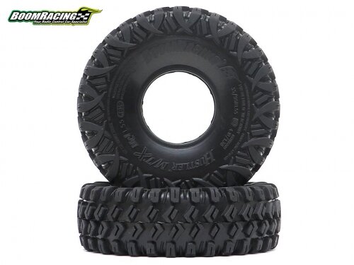 BoomRacing HUSTLER M/T Xtreme 1.55" MC1 Rock Crawling Tires 4.19x1.38 SNAIL SLIME Compound W/ 2-Stage Foams (Super Soft) 2pcs BR