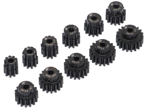 BoomRacing 32P Steel Pinion Gear Combo 9T-19T 3.175mm 11 PCS BRPG32COMBO-3