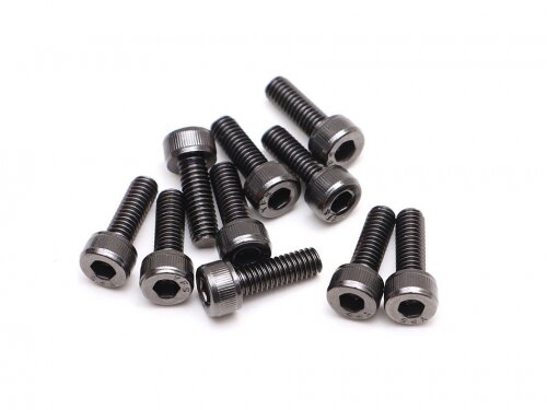 BoomRacing M4x12mm Socket Cap Screw 12.9 Grade Nickel Plated Screws (10) BRASCH4012