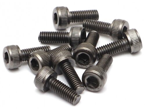 BoomRacing M3x8mm Socket Cap Screw 12.9 Grade Nickel Plated Screws (10) BRASCH3008