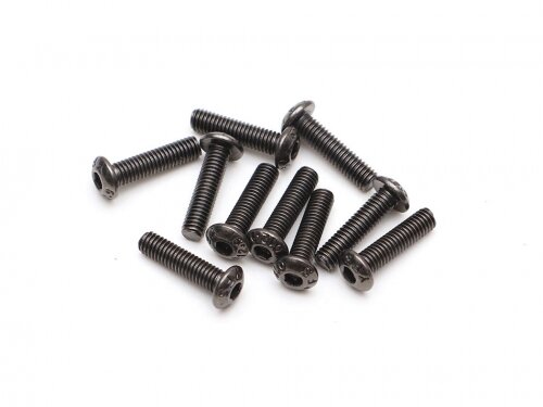 BoomRacing M3x12mm Round Head Self Tapping 12.9 Grade Nickel Plated Screws (10) BRASBH3012/ST