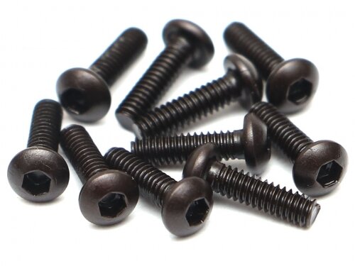 BoomRacing M2x7mm Round Head 12.9 Grade Nickel Plated Screws (10) BRASBH2007