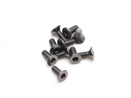 BoomRacing M2x5mm Counter Sunk Screw 12.9 Grade Nickel Plated Screws (10) BRASFH2005