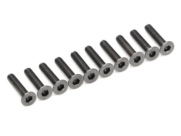 BoomRacing M2x10mm Counter Sunk Screw 12.9 Grade Nickel Plated Screws (10) BRASFH2010