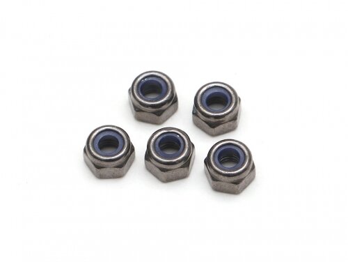 BoomRacing Non-Flanged Nylon Lock Nut M4 (5) BRASNUTM4