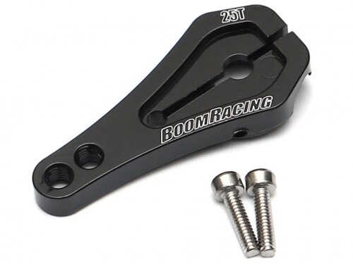 BoomRacing Aluminum Long Low Profile Servo Horn 25T Black for BRX01 BRLC7055