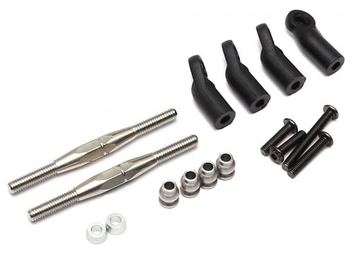 BoomRacing Stainless Steel Drag Link & Panhard Link Set w/ BADASS Rod Ends (2) for BRX01 BRLC7050