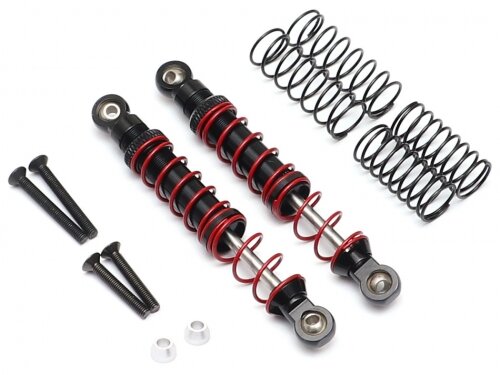 BoomRacing Rear Aluminum Double Spring Shocks 80mm w/ Optional Soft Springs (2) for BRX01 BRLC7052R