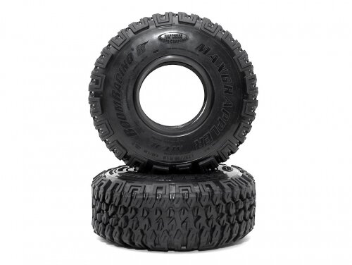 BoomRacing 1.9" MAXGRAPPLER Scale RC Tire GEKKO BLACK 4.45"x1.45" (113x37mm) Open Cell Foams (Super Soft) (2) BRTR19398