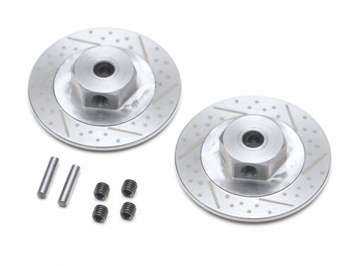 BoomRacing Stainless Steel Slotted & Cross Brake Disc 12mm Hex (2) BRLC7081