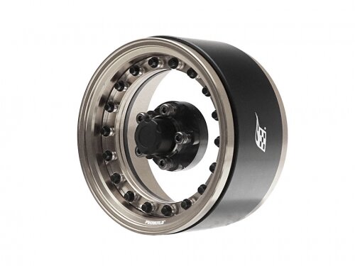 BoomRacing ProBuild 1.9" CAL 5-Lug Adjustable Offset Beadlock Wheels (2) Clear BRPB007GMA