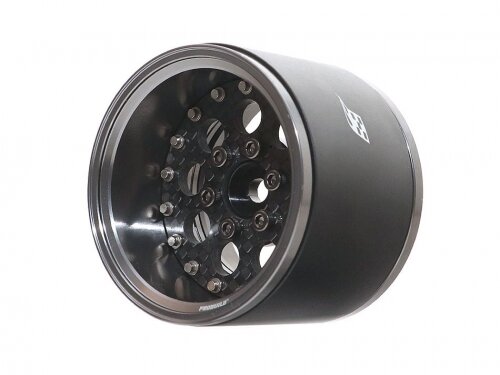 BoomRacing ProBuild 1.9" Extra Wide CR6 Adjustable Offset Aluminum Beadlock Wheels (2) Gun Metal/Carbon Fiber BRPB010GMCF-EW
