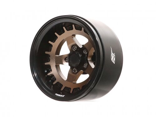 BoomRacing ProBuild 1.9" SS5 Adjustable Offset Aluminum Beadlock Wheels (2) Black/Bronze BRPB013BKBZ