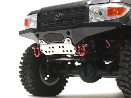 BoomRacing Stainless Steel Perforated Skid Plate for KUDU High Clearance Bumper Kit for BRX01 BRLC7100E