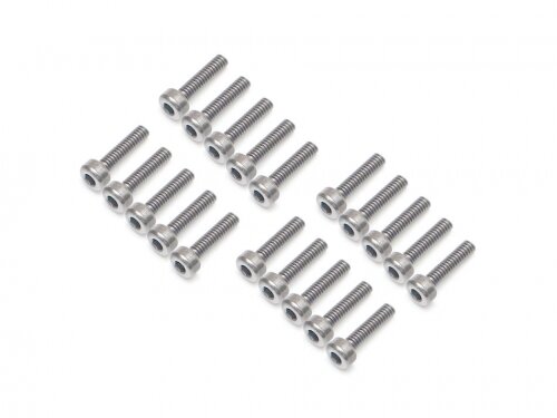 BoomRacing ProBuild M2x8mm Socket Cap Screw 12.9 Grade Screws (20) Silver BRPROB-07S