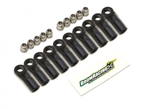 BoomRacing KUDU Heavy Duty Rust-Resistant M4 Nylon Rod Ends 20.00mm (Upwards) w/ SST Pivot Ball (5.8x3x7.4mm) (10) BRW750307D