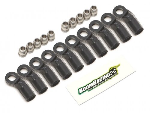 BoomRacing KUDU Heavy Duty Rust-Resistant M4 Nylon Rod Ends 19.5mm Sideways) w/ SST Pivot Ball (5.8x3x7.4mm) (10) BRW750308C