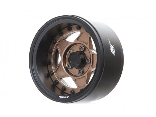 BoomRacing ProBuild 1.9" RTS Adjustable Offset Aluminum Beadlock Wheels (2) Matte Black/Matte Bronze BRPB029MBKMBZ