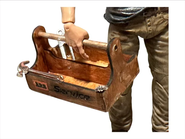 CRM wooden toolbox in 1/10 scale with lettering as shown. (Other lettering and logos are possible)