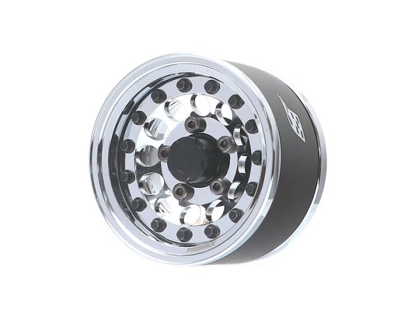 BoomRacing ProBuild 1.55" R12 Adjustable Offset Aluminum Beadlock Wheels (2) Chrome/Chrome BRPB15505CRCR
