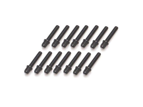 BoomRacing ProBuild Mag Seat Lug Nut 12.9 Grade M2.5x12mm Scale Hardware Set (14) Black BRPROB-18BK