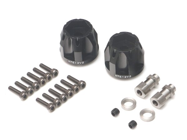 BoomRacing ProBuild XT612 V2 6-Lug Aluminum 12mm Wheel Hub Adapters 12MM Offset (2) BRXT612V2