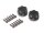 BoomRacing ProBuild XT606 V2 6-Lug Aluminum 12mm Wheel Hub Adapters 6MM Offset Version 2 (2) Black BRXT606V2