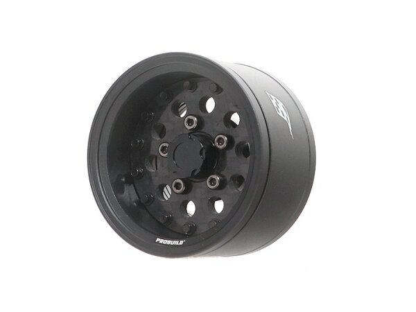 BoomRacing ProBuild 1.55" CR10 Adjustable Offset Aluminum Beadlock Wheels (2) Matte Black/Carbon Fiber BRPB15508MBKCF