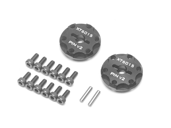 BoomRacing ProBuild XT6015Pin V2 6-Lug Aluminum Wheel Hub Adapters 1.5MM Pin Offset (2) BRXT6015PINV2