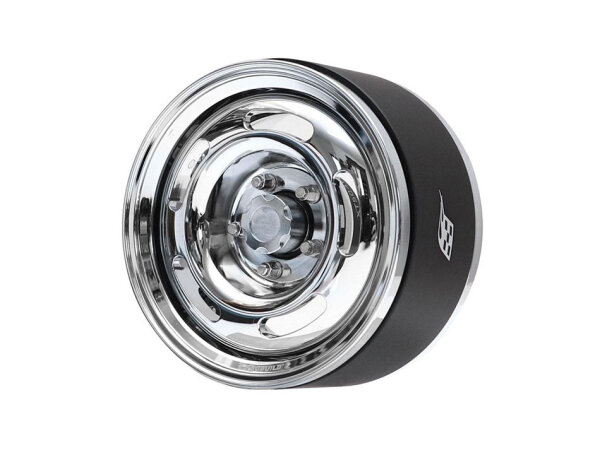 BoomRacing ProBuild 1.9" Slot Mags Jelly Bean Adjustable Offset Aluminum Beadlock Wheels (2) Chrome/Chrome BRPB056CRCR