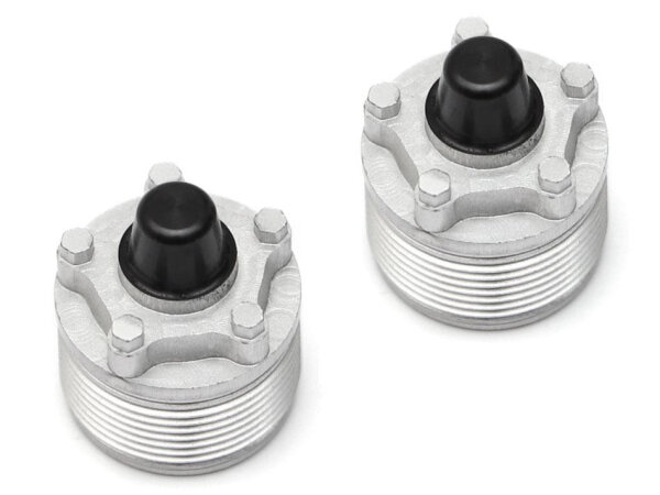 BoomRacing ProBuild CUSTOM XT5 Alum Wheel Center Cap - Spectre (1) Flat Silver / Black for All C-SPECFS