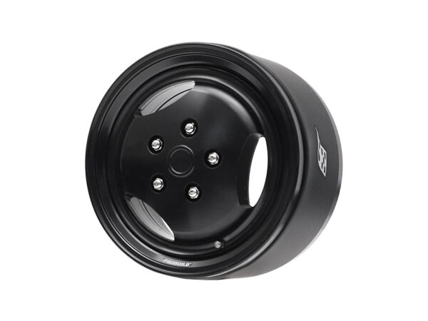 BoomRacing ProBuild 1.9"  RRC 3-Spoke Classic Adjustable Offset Aluminum Beadlock Wheels (2) Black/Black BRPB067BKBK