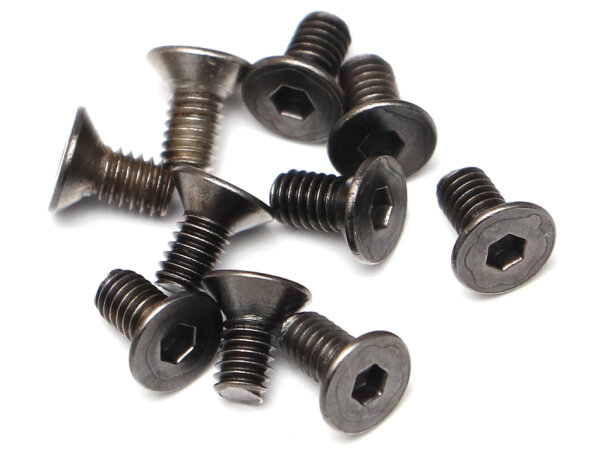 BoomRacing M2.5x5mm Counter Sunk Screw 12.9 Grade Nickel Plated Screws (10) BRASFH2505