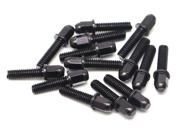 BoomRacing ProBuild Mag Seat Lug Nut 12.9 Grade M2.5x9mm Scale Hardware Set (14) Black BRPROB-19BK