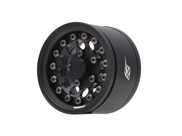 BoomRacing ProBuild 1.55" R12 Adjustable Offset Aluminum Beadlock Wheels (2) Matte Black/Matte Black BRPB155013MBKMBK