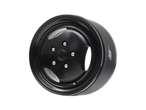BoomRacing ProBuild 1.9" Narrow RRC 3-Spoke Classic Adjustable Offset Aluminum Beadlock Wheels (2) Black/Black BRPB067BKBK-NW