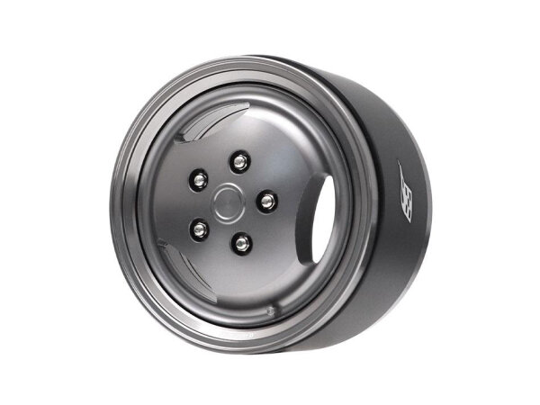 BoomRacing ProBuild 1.9" Narrow RRC 3-Spoke Classic Adjustable Offset Aluminum Beadlock Wheels (2) Gun Metal/Gun Metal BRPB068GM