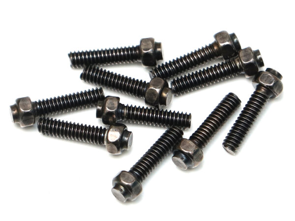 BoomRacing M2x8mm Retro Scale Bolt 10.9 Grade Wheel Screw (10) Black BRW780946E