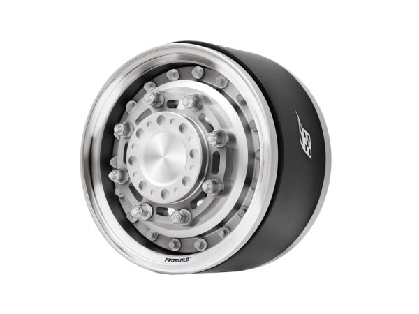 BoomRacing ProBuild 1.9" COMBAT Adjustable Offset Aluminum Beadlock Wheels (2) Platinum/Platinum BRPB080PLPL