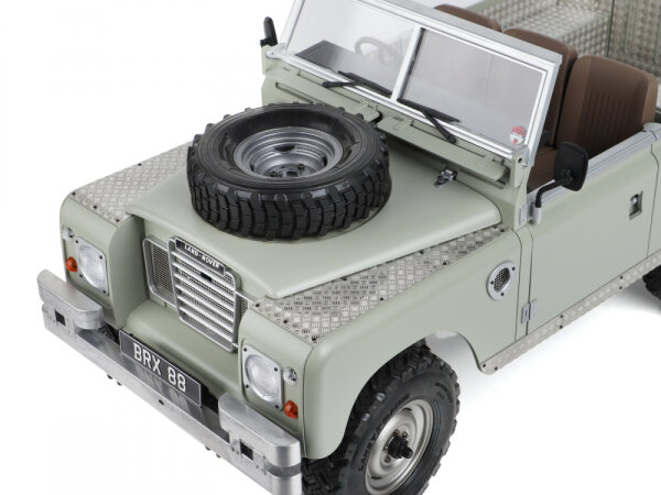 BoomRacing KUDU Stainless Steel Diamond Plate Set for Series Land Rover 88 (Exterior) Silver for BRX02 88 BRX02370S