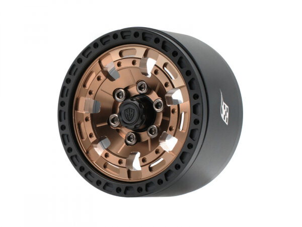 BoomRacing ProBuild 1.9" XZ7 Adjustable Offset Aluminum Beadlock Wheels (2) Matte Black/Bronze BRPB086MBKBZ