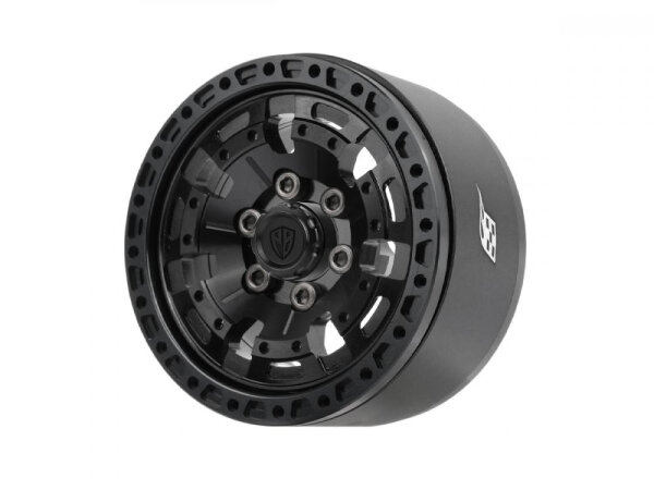 BoomRacing ProBuild 1.9" XZ7 Adjustable Offset Aluminum Beadlock Wheels (2) Black/Black BRPB089BKBK