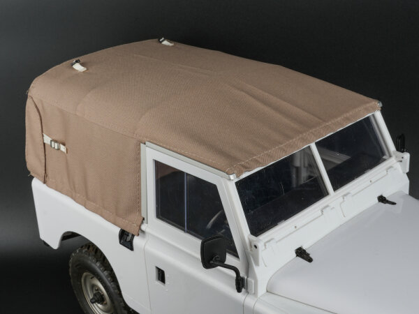 BoomRacing KUDU Full Canvas Soft Top Only for Series Land Rover 88 Full Hood Set (Sand) for BRX02 88 BRX02393ASD