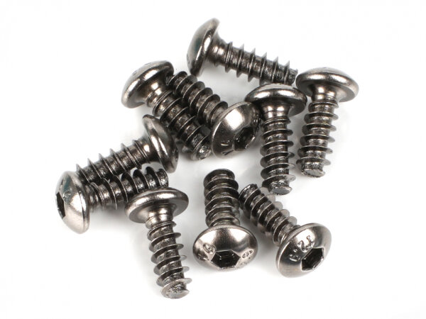 BoomRacing M3.0x8mm Round Head Self Tapping 10.8 Grade Screws (10) BRASBH3008/ST