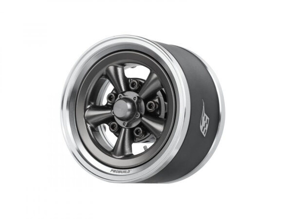 BoomRacing ProBuild 1.55" Spin Force Classic Adjustable Offset Aluminum Beadlock Wheels (2) Platinum/Gun Metal BRPB155018PLGM