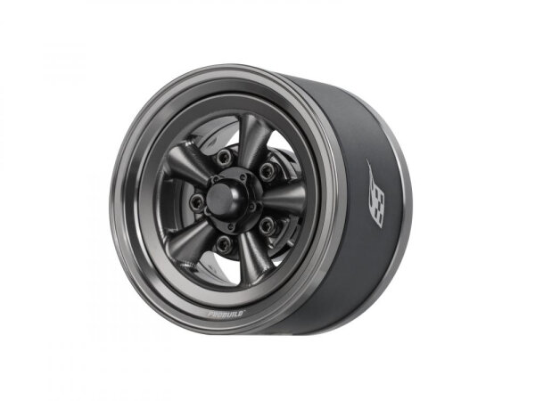BoomRacing ProBuild 1.55" Spin Force Classic Adjustable Offset Aluminum Beadlock Wheels (2) Gun Metal BRPB155020GMGM