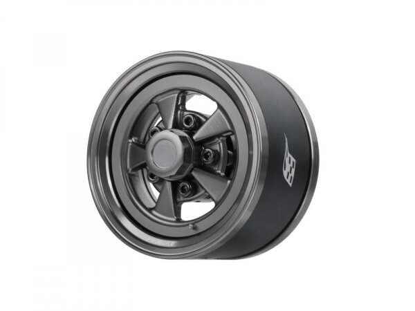 BoomRacing ProBuild 1.55" Street Mag Classic Adjustable Offset Aluminum Beadlock Wheels (2) Gun Metal BRPB155028GMGM
