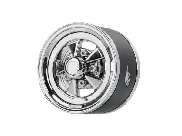 BoomRacing ProBuild 1.55" Street Mag Classic Adjustable Offset Aluminum Beadlock Wheels (2) Chrome BRPB155023CRCR